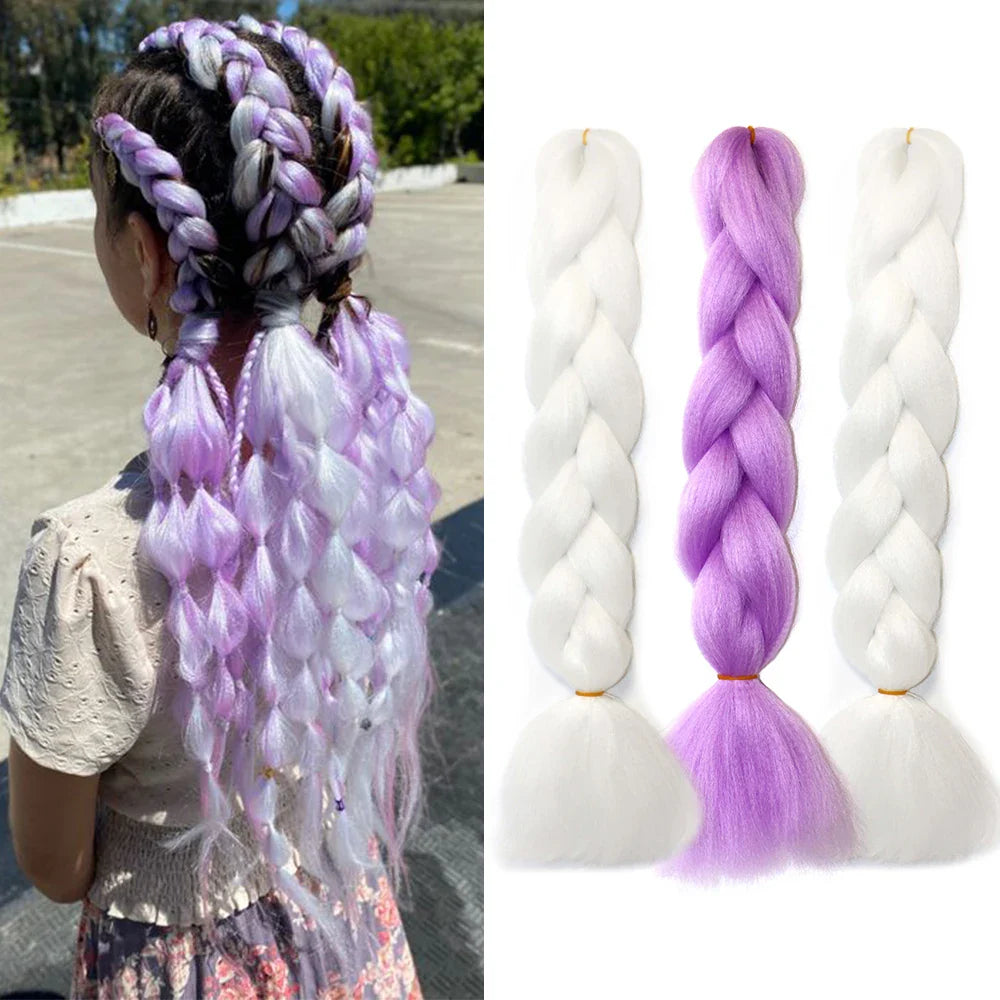 Jumbo Braids Hair Extension 24 inches 3 Pcs/Lot Synthetic YAKI Textured Braided Hairpiece For Twist Box Crochet Braiding Hair