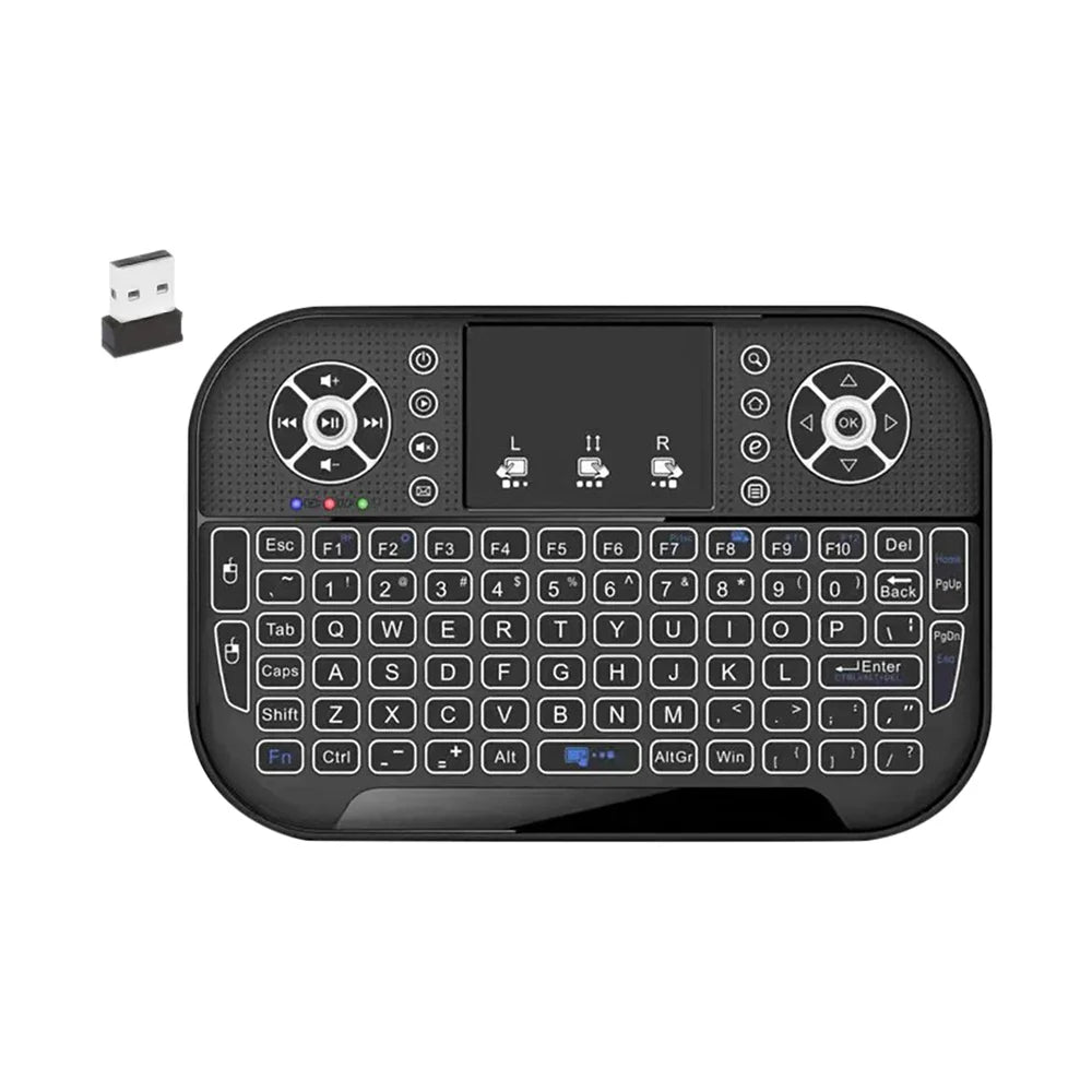 A8 Mini 2.4G Keyboard Backlight Bluetooth Air Mouse Wireless Touchable Remote Control for Smart TV Box Desktop Touchpad PC