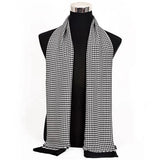 [BYSIFA] Men Silk Scarf Neck Scarf Fall Winter Male Long Scarves Fashion Houndstooth Business Scarf Cravat 170*30cm