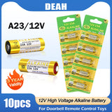 10PCS 12V A23 23A Alkaline Battery 23GA A23S E23A EL12 MN21 MS21 V23GA L1028 GP23A LRV08 For Doorbell Alarm Toy Remote Dry Cell