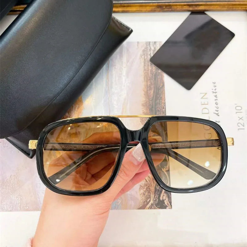 Square Double Bridge Sunglasses 7101 Men and Women Fashion Handmade Acetate Uv400 Eyeglasses with Designer Brand Glasses