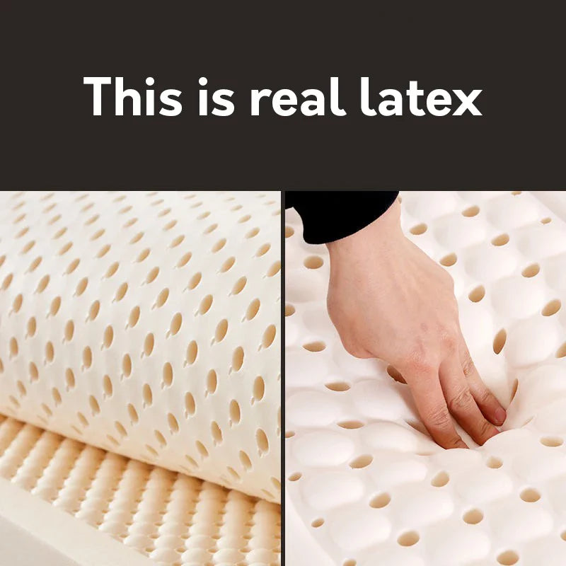 100% Thailand natural latex mattress with cover natural rubber pure mattress 1.5m/1.8m bed thickened home dormitory cushion mats