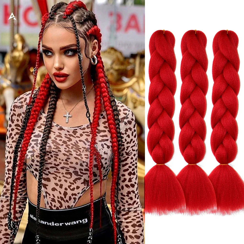 Jumbo Braids Hair Extension 24 inches 3 Pcs/Lot Synthetic YAKI Textured Braided Hairpiece For Twist Box Crochet Braiding Hair