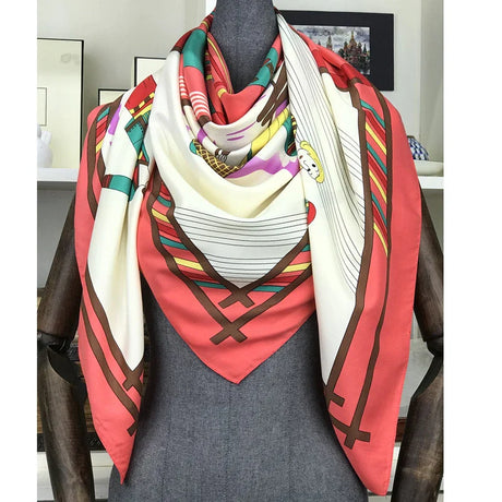 100% Twill Silk Scarf Women Print Shawl Echarpe Fourlard Femme Square Scarves For Women Hijab Bandanas Bufandas Mujer 130*130cm