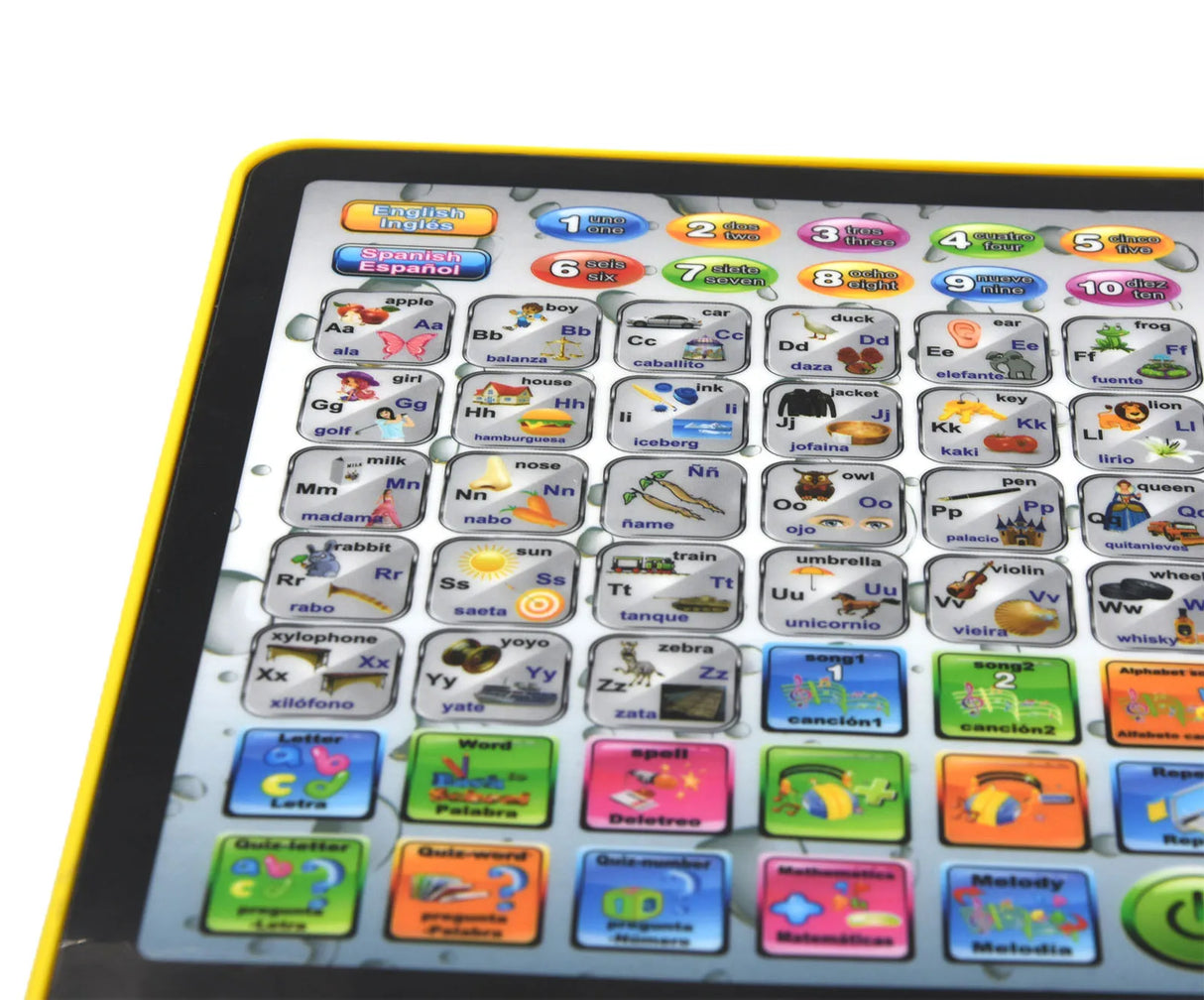 Spanish English Mini Tablet Learning Computer for Children Early Education Multifunctional Point Reading Machine Kids Toys Gift