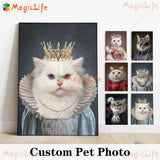 Custom Cat Princess Pet Animals Posters Vintage Gift Poster Wall Art Canvas Painting Wall Pictures For Living Room Unframed