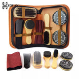 1Set Pro Shoes Care Kit Portable For Boots Sneakers Cleaning Set Brush Shine Polishing Tool For Leather Shoes