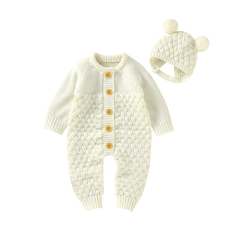 Baby Rompers Clothes Autumn Winter Knitted Newborn Boys Girls Solid Plain Jumpsuits Fashion Solid Plain Toddler Kids Unisex Wear