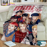 Korea Singer 3D Kpop Stray Kids Blanket,Soft Throw Blanket for Home Bedroom Bed Sofa Picnic Travel Office Rest Cover Blanket Kid