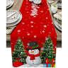 Christmas Snowman Table Runner for Kitchen Decor Snowflakes Christmas Tree Table Runner for Wedding Festive Party Dresser Scarf