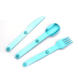 3-In-1 Camping Utensils Set Hot Sale Connect Magnetic Cutter Fork Spoon Flatware Camping Cutlery Travel Carry Kits Parts