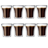 80/200ml Clear Double Wall Glass Espresso Coffee Cup Set Heat-resistant Beer Wine Cocktail Thermal Tea Drink Cups Drinkware Set