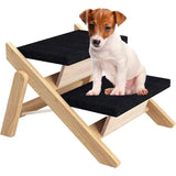 Folding Pet Ramp Non-slip 2 In 1 Stairs For Dogs To Get On Bed Lightweight Dog Bed Stairs Durable Wooden Sturdy Cat Steps