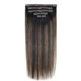 BHF Clip in Hair Extensions Human Hair Straight Remy Hair Natural Black Light Brown Honey Ombre Hair Extensions With Clips 70g