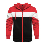 Fashion Mens Zip Up  Hoodies Sweatshirts Patchwork Jumper Pullover Male Casual Slim Fit Outwear Coat Jackets Warm Tracksuit