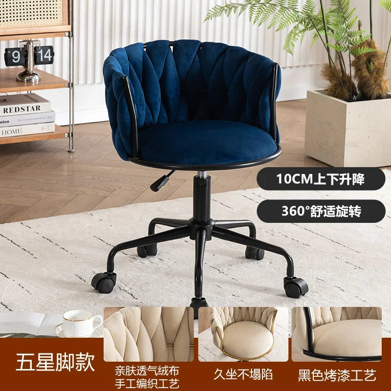 Adjustable Swivel Makeup Chair Living Room Dining Chair Bedroom Dressing Table Rotating Backrest Makeup Chairs Manicure Stools