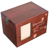 Box Pet Ashes Urn Dog Memory Cremation For Urns Keepsake Photo Wooden Memorial Dogs Ash Cat Casket Small Bone Or Cats Gifts Paw