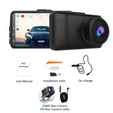 KQQ 4K Dash Camera for Car Ront and Rear Dual Lens Auto Car Dvr Built-in Wifi Support WDR Night Vision 24H Parking Monitor