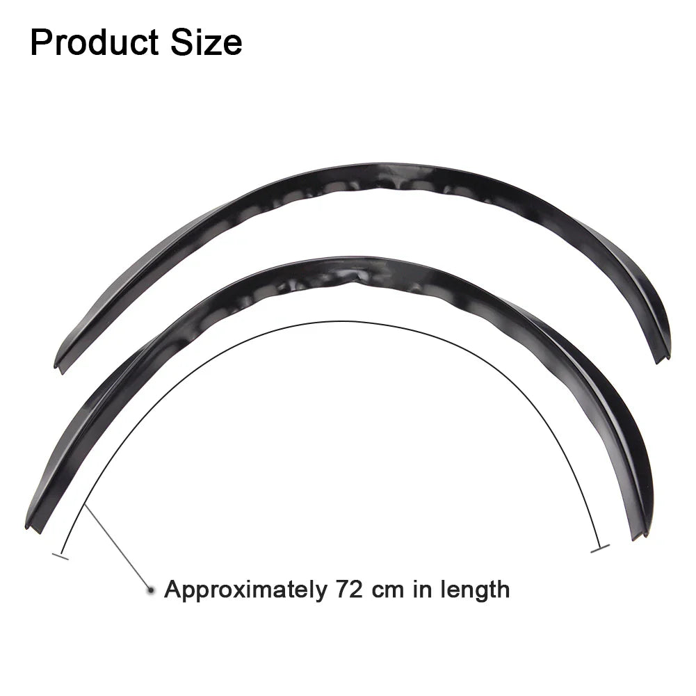 2pcs Universal Arch Wheel Eyebrow Fender Strip Lip Car Black Protector Auto Exterior Parts Flares Protector