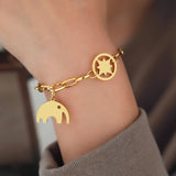 Stainless Steel Bracelets Fashion Trend Multilayer Chain Elephant Smiley Infinity Symbol Round Bracelet For Women Jewelry Gifts