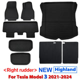 Fits New Tesla Model Y 3 Highland Floor Mat Trunk Luggage Mat LHD RHD 2017 to 2024 Left Right Rudder Four Seasons Floor Liner