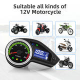 Universal Motorcycle Gauge Speedometer Tachometer LCD Digital Instrument Odometer Meter For All 12V Motorcycles Speedometer