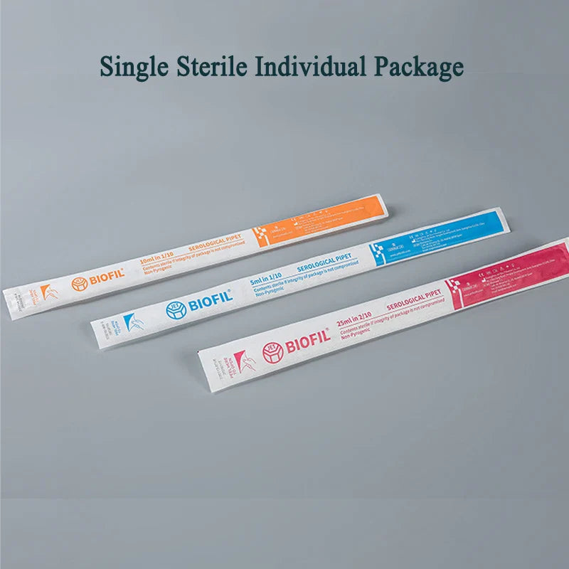 1ml 2ml 5ml 10ml 25ml 50ml Disposable Serological Pipette Sterile Individual Sterilized Plastic Pipettor Graduated Pipettes