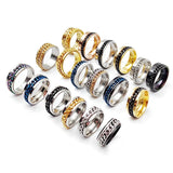 20/30Pcs/Lot Classic Stainless Steel Chain Rotating Rings for Men and Women Mixed Spinner Corkscrew Fashion Charm Jewelry Gift