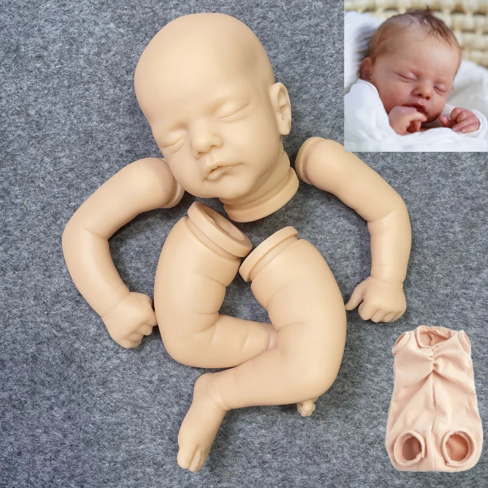 18 Inches Vinyl Reborn Doll Kit Unpainted Hand Made Baby Sam Reborn Supply DIY Doll Kit Toy Doll Parts With Cloth Body