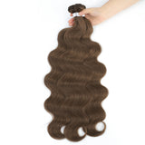 White Body Wave Hair Bundles Synthetic Natural Weave Hair Color #4 Brown Piano Blonde Pink Purple  Blue Hair Extensions