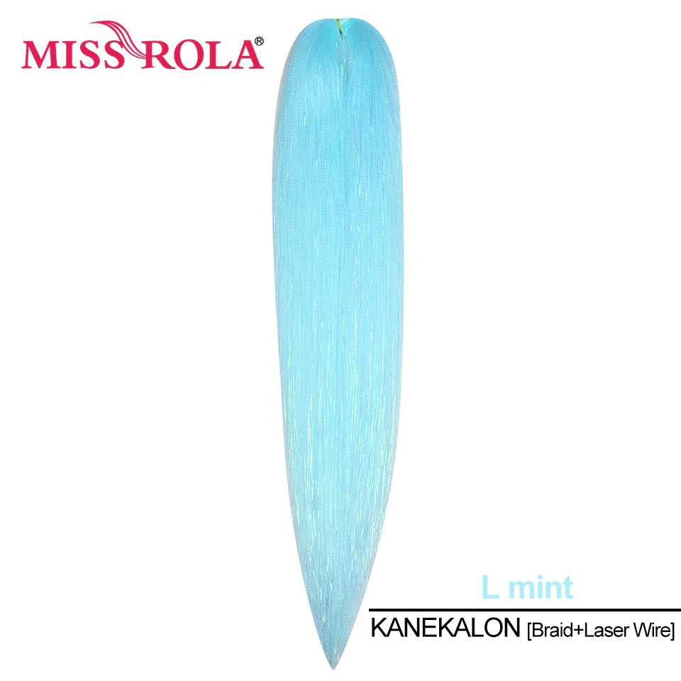 Miss Rola KANEKALON EZ Braid With Tinsel Wire DREAM OCEAN  New Color Synthetic Hair Extension Pre Stretched Twist Jumbo Braid