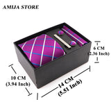 Men's Tie Gift Box With Neckties Handkerchiefs Cufflinks Tie Clips  Plaid Dot 5-Piece sets Group Business Wed Festival Formal Ti