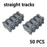 Uphill Tracks City Trains Track Rail Bricks Model straight curved soft Flexible Switch Railway  Building Blocks kids Toys