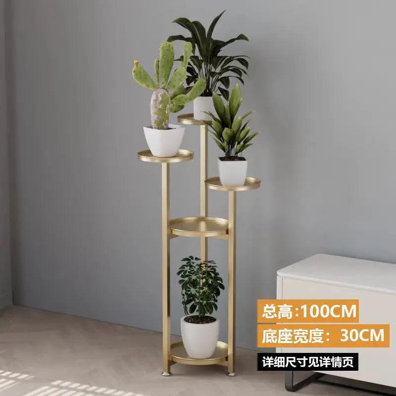 Multi-Storey Iron Shelves For Plant Floor-To-Ceiling Balcony Pot Plant Stand Flower Rack Living Room Lobby Display Flower Stand