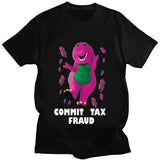 Commit Tax Fraud T Shirt Harajuku Cartoon Letter Printing T Shirt Graphic Casual Crew Neck Short Sleeve Plus Size T Shirt Women