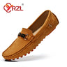 YRZL Loafers Men Big Size 48 Soft Driving Moccasins High Quality Flats Genuine Leather Shoes Men Slip-on Suede Loafers for Men