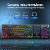 Three-piece Set Punk Gaming Keyboard and Mouse Earphone Set Luminous Keyboards 1600 DPI Mice Headset Combos Computer Accessories