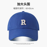 60-65cm 63-70cm Big Head Baseball Cap Men Women Soft Top Cotton Large Size Hat R Letter 2023 Fashion