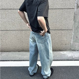 High Street Washed Blue Wide Leg Baggy Jeans for Men and Women Straight Ropa Hombre Y2k Denim Pants Oversized Loose Trousers