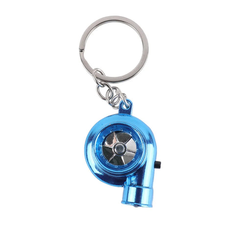 LED Mini Turbo Sound Turbocharger Keychain Spinning Turbine Key Chain Ring Keyring Keyfob Car Keyring Car Interior Accessories