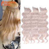 FASHION IDOL 24 Inch Body Wave Crochet Hair Synthetic Goddess Crochet Braids Natural Wavy Ombre Blonde Braiding Hair Extensions