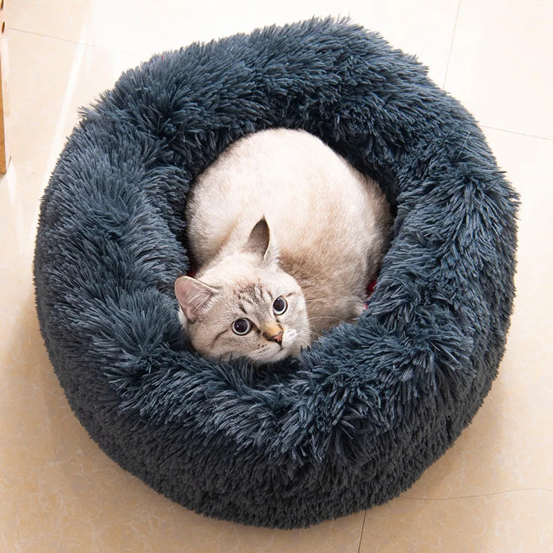 Round Warm Small Sleeping Cats Nest Blankets Habitats Cushions Dog Snuffle Mat Fluffy Light Weight Cama Para Gatos Pet Supplies