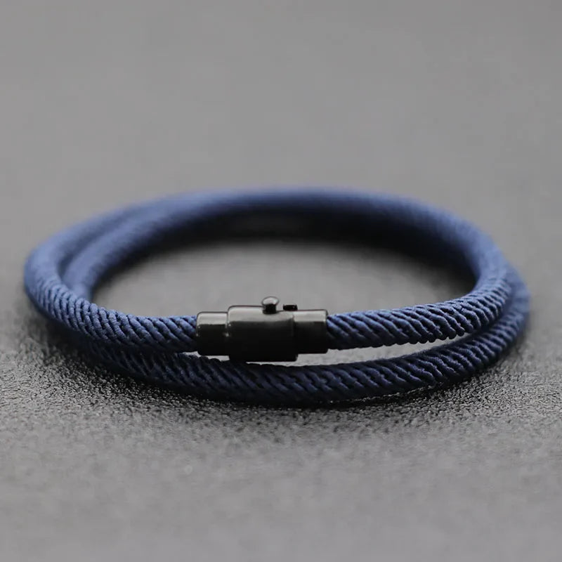 New Minimalist Men Rope Bracelet Double Layer Survival Braclet Homme Accessories Boyfriend Gift Magnet Buckle Pulsera Hombre