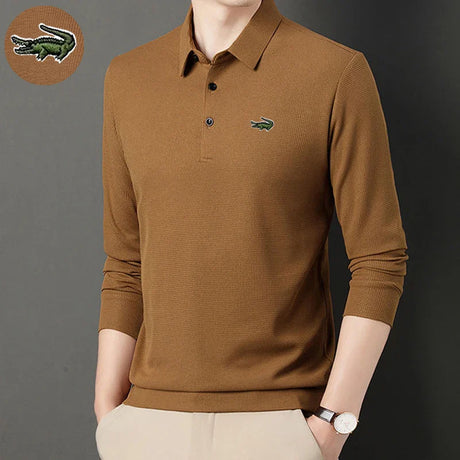 New Summer Brand Embroidered Polo Shirt Men Hot High Quality Men's Long Sleeve Breathable Top Business Casual Polo-shirt for Men