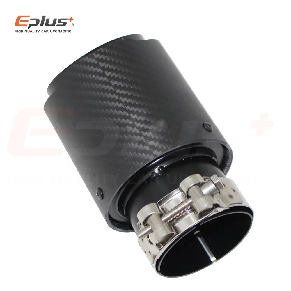 Car Matte Carbon Fibre Exhaust System Muffler Pipe Tip Straight Universal Black Stainless Mufflers Decorations For Akrapovic