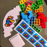 3D Tetra Tower Game Stacking Stack Building Blocks Balance Puzzle Board Assembly Brick Toy Children Psychomotor Balance Modules