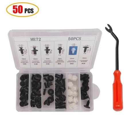 Car Plastic Fastener Clips Set with Box Mixed Auto Body Push Retainer Pin Rivet Bumper Door Trim Panel Fastener Clip Kit