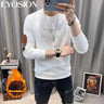 Autumn Men's Hoodies Long Sleeve Sweatshirt New Cotton High Quality Round Neck Sweater Loose Versatile Casual Black White M-5XL