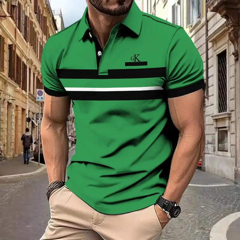 mens polo shirt new striped business polo shirt summer short sleeve tops peplum trend mens polo shirt oversized clothing