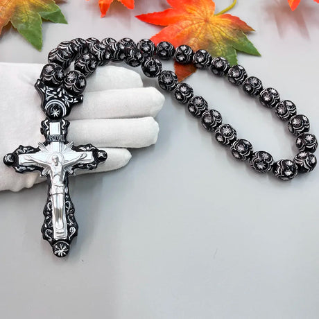 GS111 Cross Holy Image Resin Paintings Fine Beads Decoration Religious Redemption Belief 3D Stereo Car Pendants NecklaceOrnament